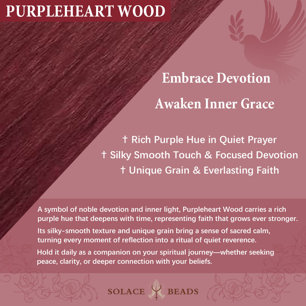 SolaceBeads Purple Sandalwood Rosary Chaplet With Archangel Medal &amp; Charm: Guardian Devotion - image 9
