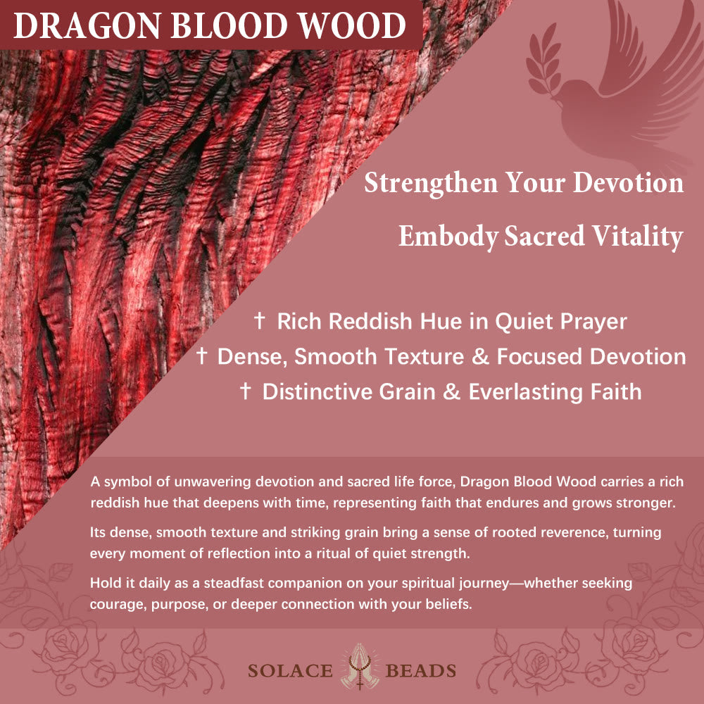 SolaceBeads Dragon Blood Wood Beads St. Benedict Protection Shield Rosary - image 9