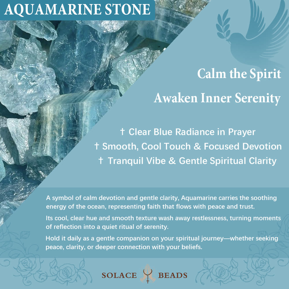 SolaceBeads Serene Waters Aquamarine Beads Rosary - image 8