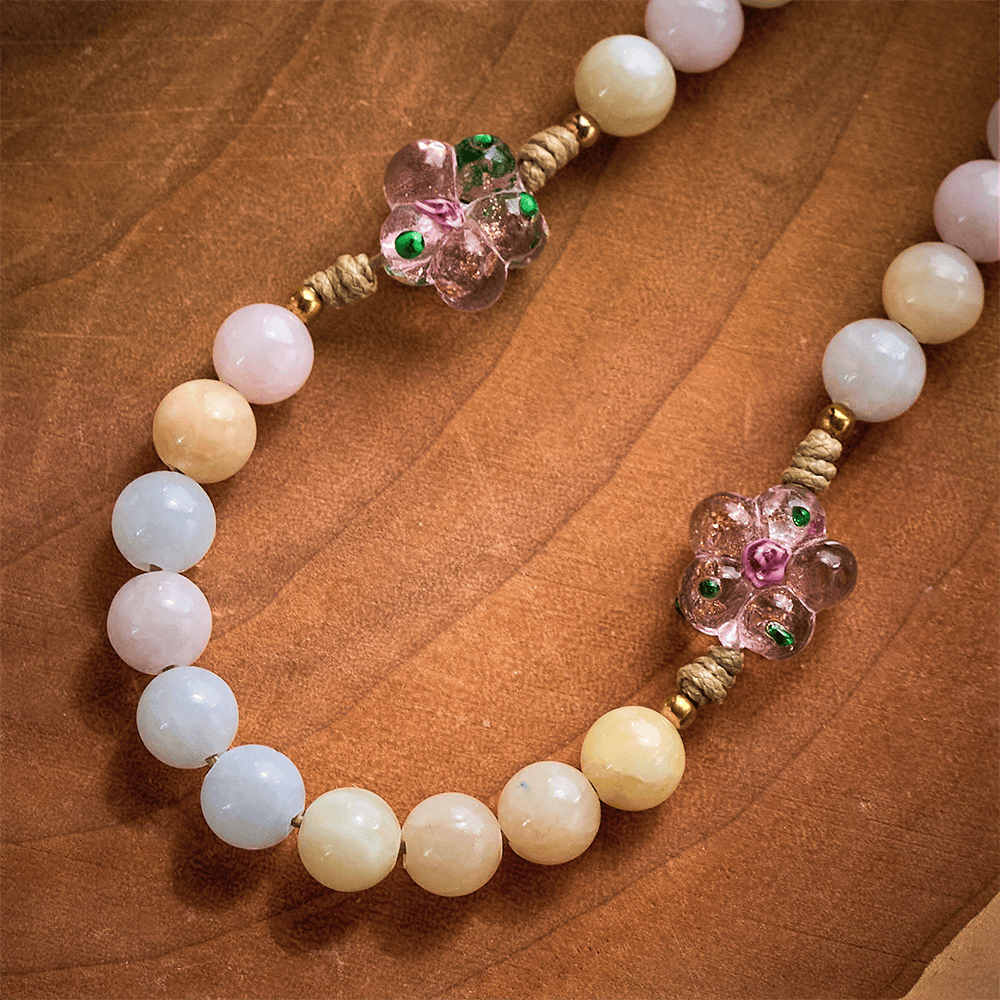 SolaceBeads Multicolor Jade Stone Rosary: Dove Accent &amp; Golden Cross, Crafted With Gentle Vibe - image 5