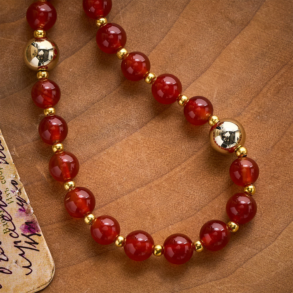 Solacebeads The Red Agate Crimson Rosary With Miraculous Medal &amp; Sacred Heart Cross: Rooted In Grace - image 2