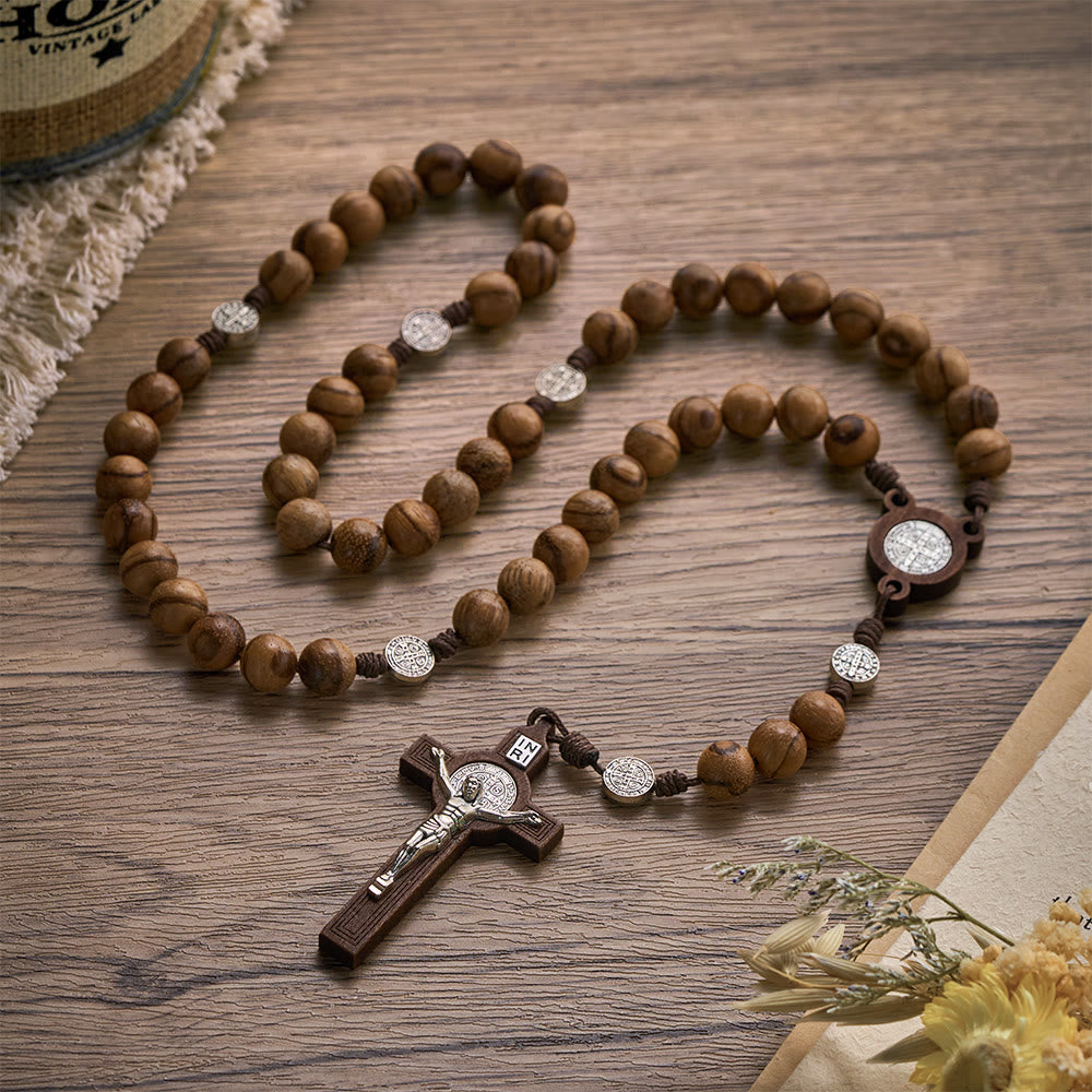 SolaceBeads Sacred Guard Vietnam Agarwood &amp; St.Benedict Medals Rosary: Rooted in Divine Protection - image 7