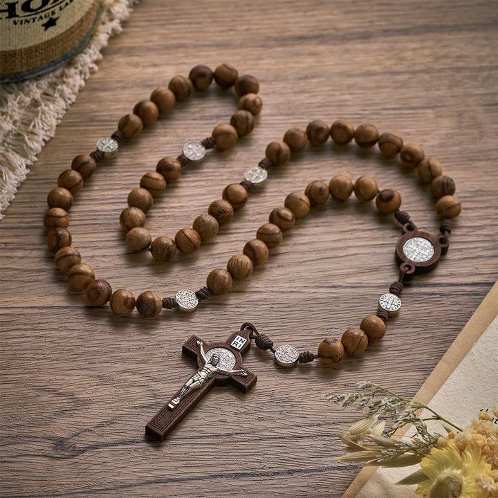 SolaceBeads Sacred Guard Vietnam Agarwood &amp; St.Benedict Medals Rosary: Rooted in Divine Protection - image 7
