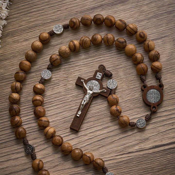 SolaceBeads Sacred Guard Vietnam Agarwood &amp; St.Benedict Medals Rosary: Rooted in Divine Protection - image 5