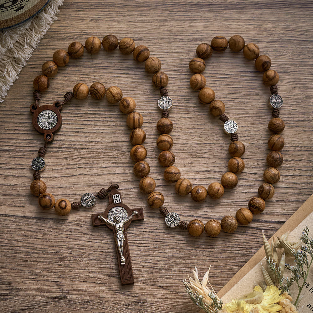 SolaceBeads Sacred Guard Vietnam Agarwood &amp; St.Benedict Medals Rosary: Rooted in Divine Protection - image 6