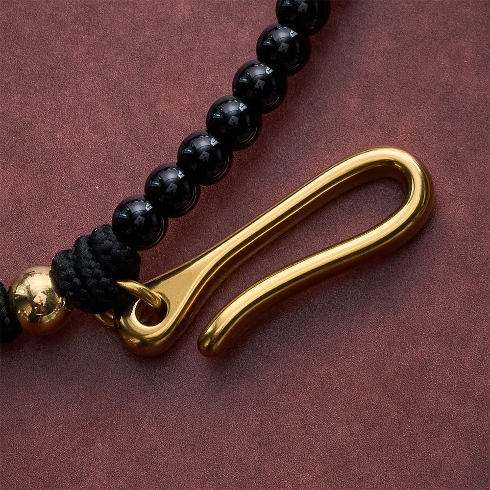 Solacebeads Black Belt-style Artistic Rosary With Gold Accents &amp; Crucifix: Rooted In Strength  - image 3