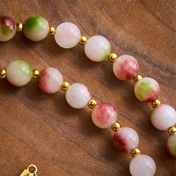 SolaceBeads Watermelon Tourmaline Stone Rosary with Crucifix &amp; Medal: Elegant Spiritual Keepsake - image 5