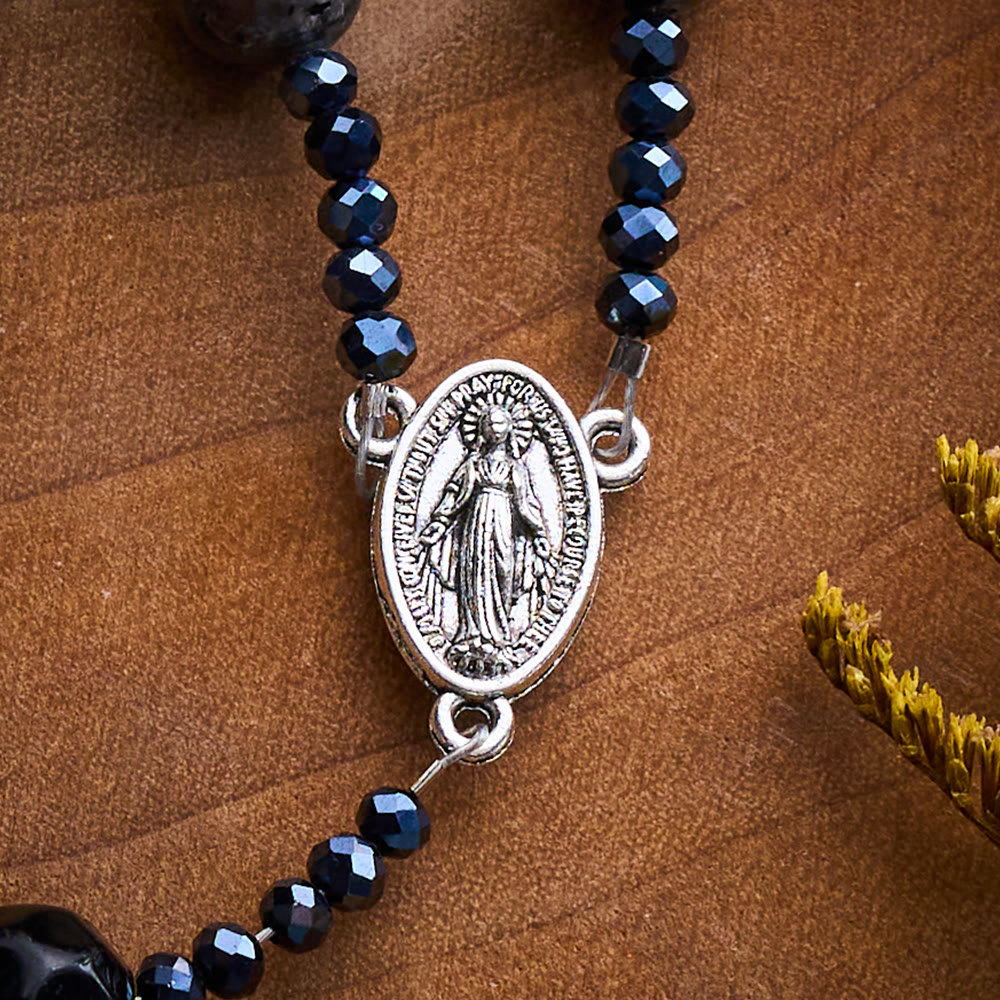 SolaceBeads Midnight Grace Yooperlite Rosary With Spirit Crucifix: Rooted in Sacred Calm - image 3