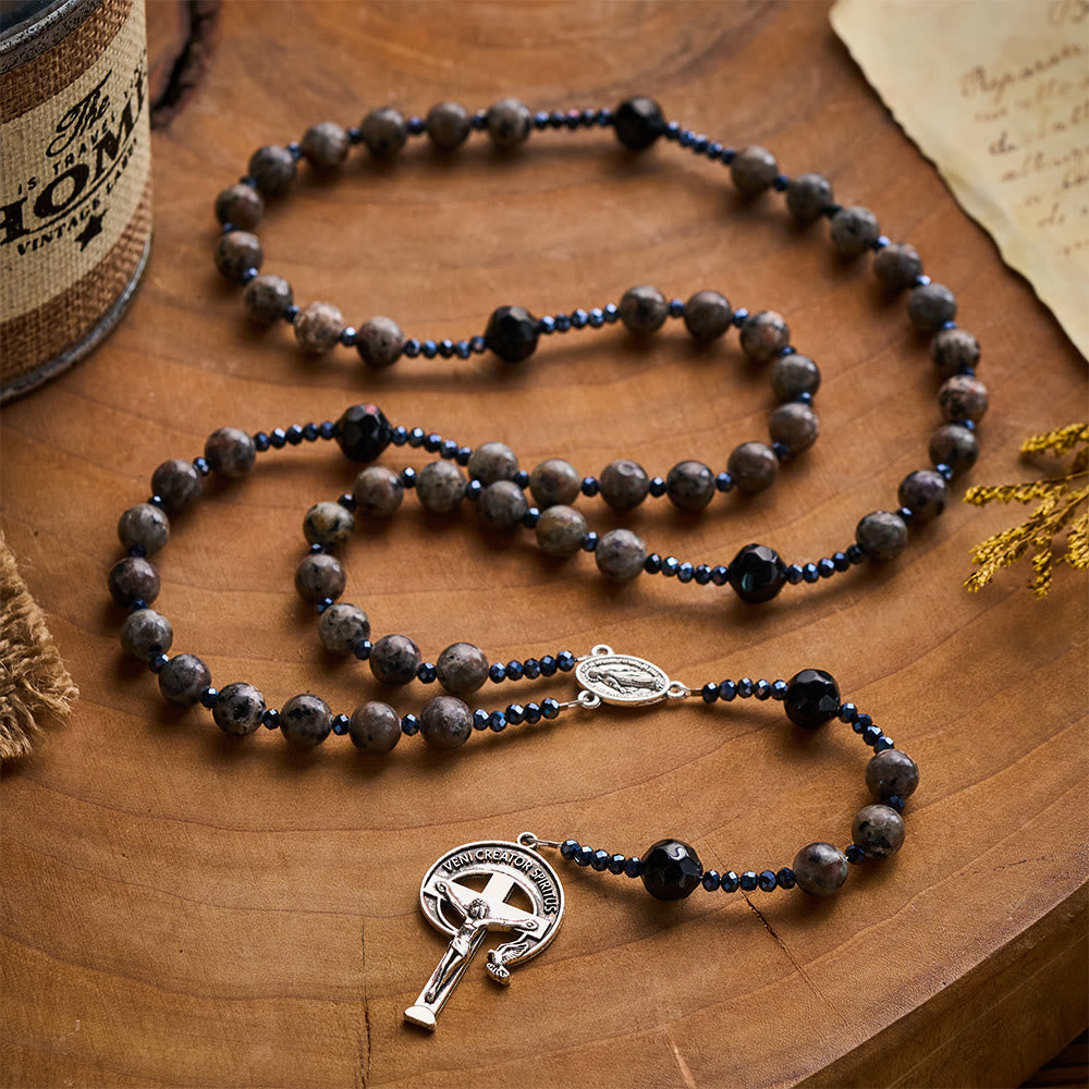 SolaceBeads Midnight Grace Yooperlite Rosary With Spirit Crucifix: Rooted in Sacred Calm - image 7