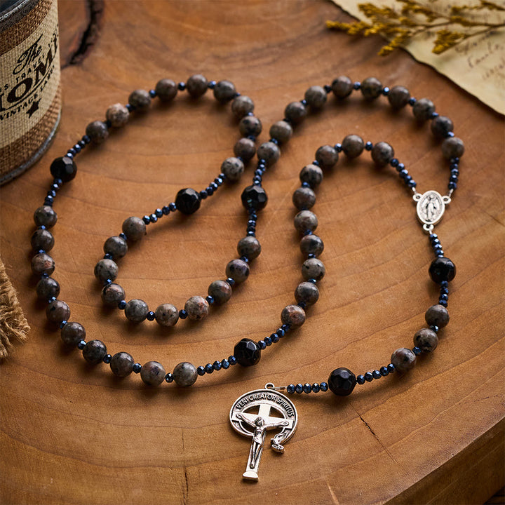 SolaceBeads Midnight Grace Yooperlite Rosary With Spirit Crucifix: Rooted in Sacred Calm - image 6