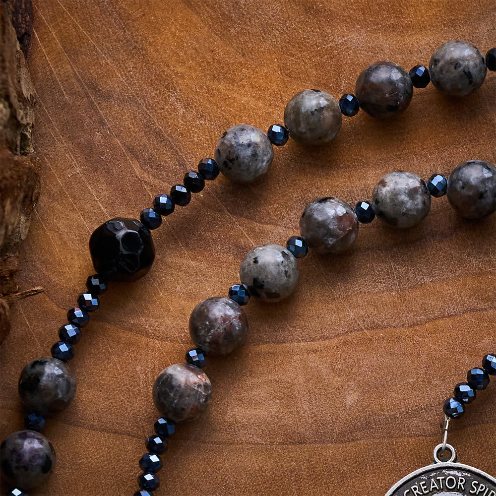 SolaceBeads Midnight Grace Yooperlite Rosary With Spirit Crucifix: Rooted in Sacred Calm - image 2