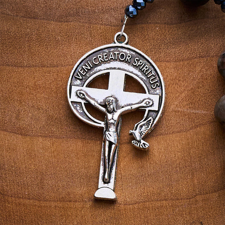 SolaceBeads Midnight Grace Yooperlite Rosary With Spirit Crucifix: Rooted in Sacred Calm - image 4