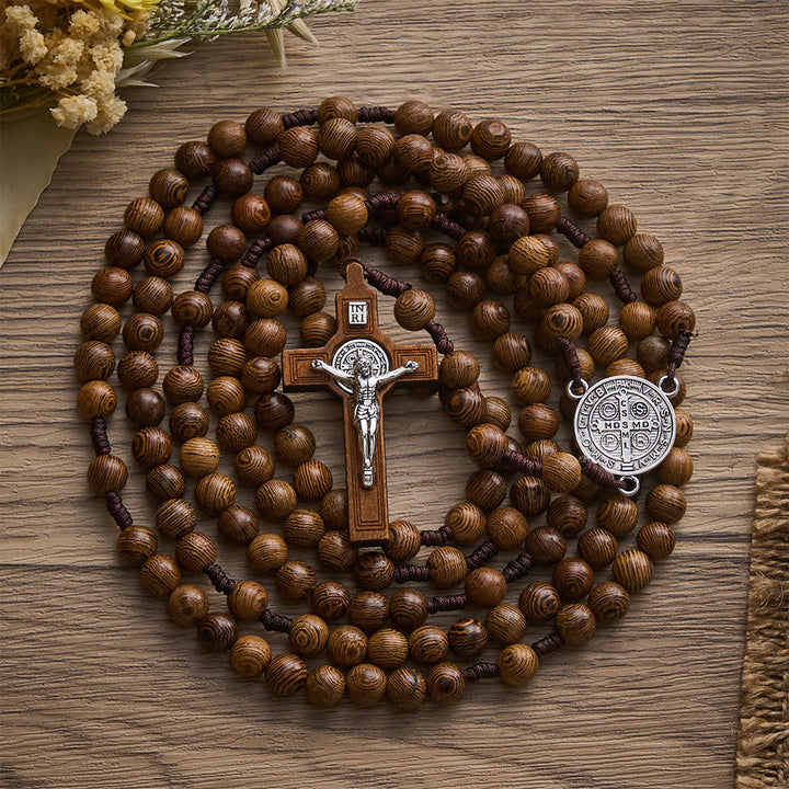Solacebeads 15/20 Decade Wenge Wood Rosary With St. Benedict Medal &amp; Crucifix: Rooted In Tradition - image 10