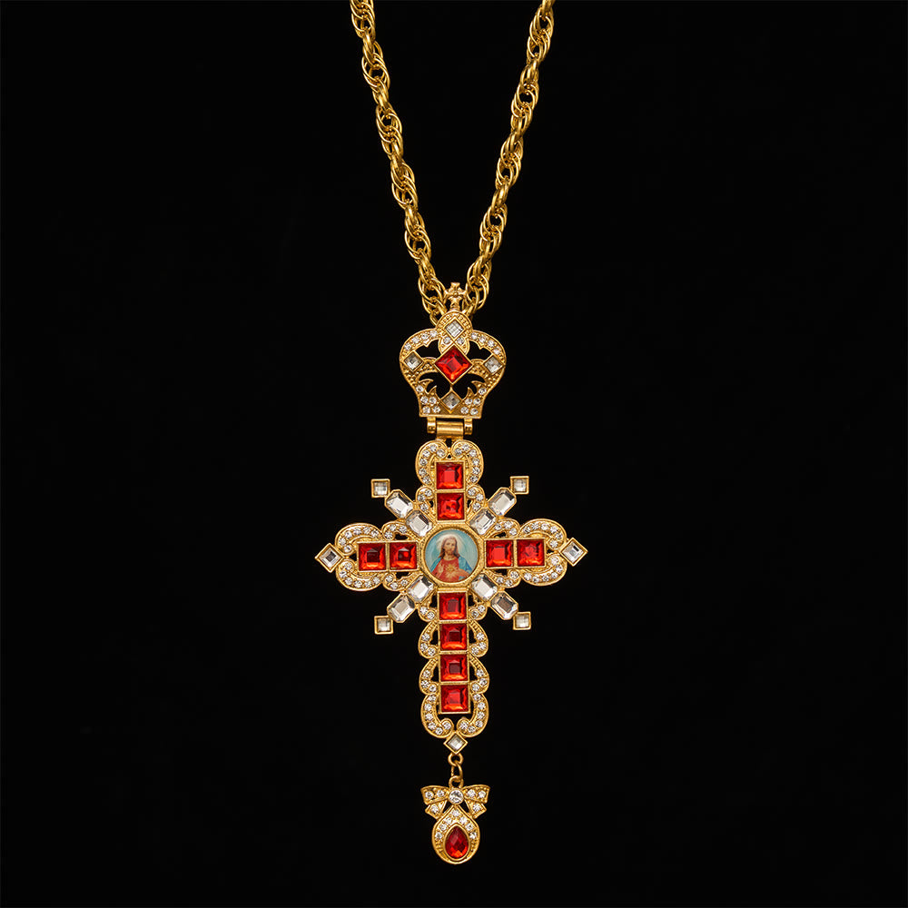 SolaceBeads Grand Sacred Heart Pectoral Cross: Rooted in Solemn Faith - image 1