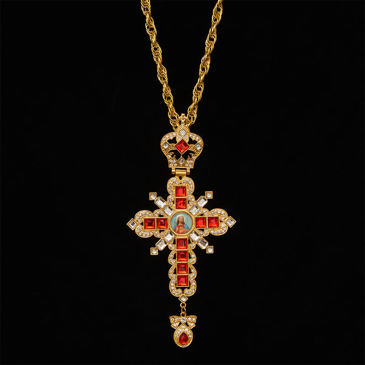 SolaceBeads Grand Sacred Heart Pectoral Cross: Rooted in Solemn Faith - image 1