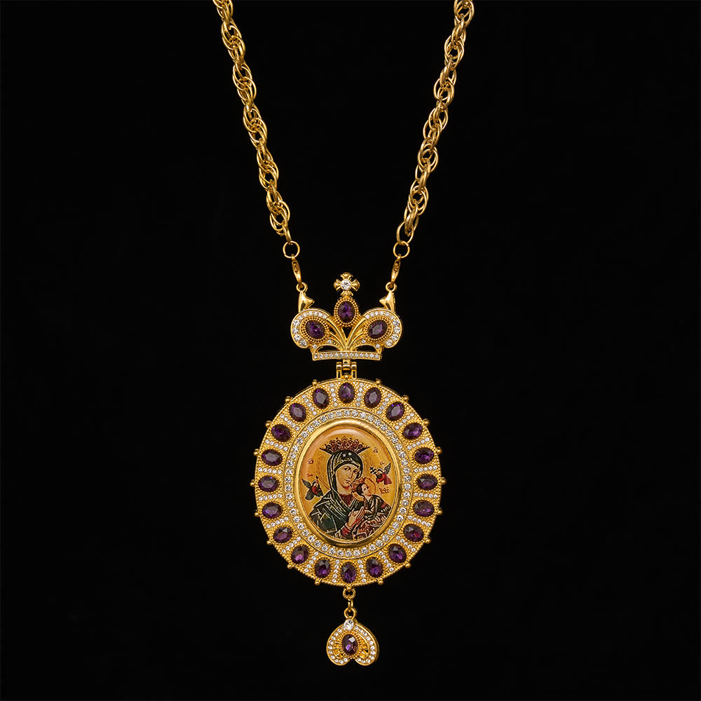 SolaceBeads Our Lady of Perpetual Help Pectoral Icon: Rooted in Sacred Grace  - image 1