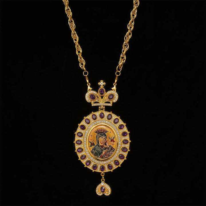SolaceBeads Our Lady of Perpetual Help Pectoral Icon: Rooted in Sacred Grace  - image 1