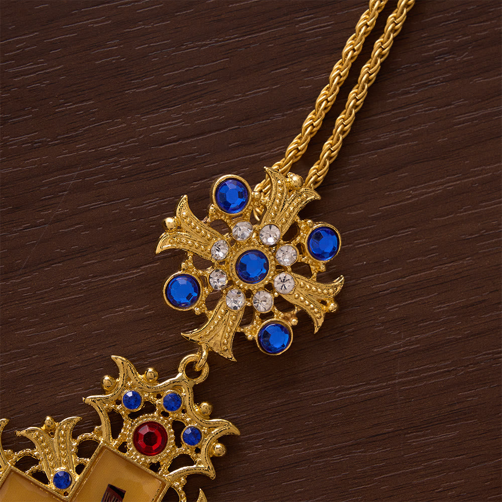 SolaceBeads Devotional Large Jesus Pectoral Cross: Rooted in Timeless Holiness With Jeweled Pendant - image 2
