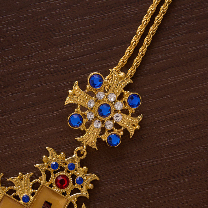 SolaceBeads Devotional Large Jesus Pectoral Cross: Rooted in Timeless Holiness With Jeweled Pendant - image 2
