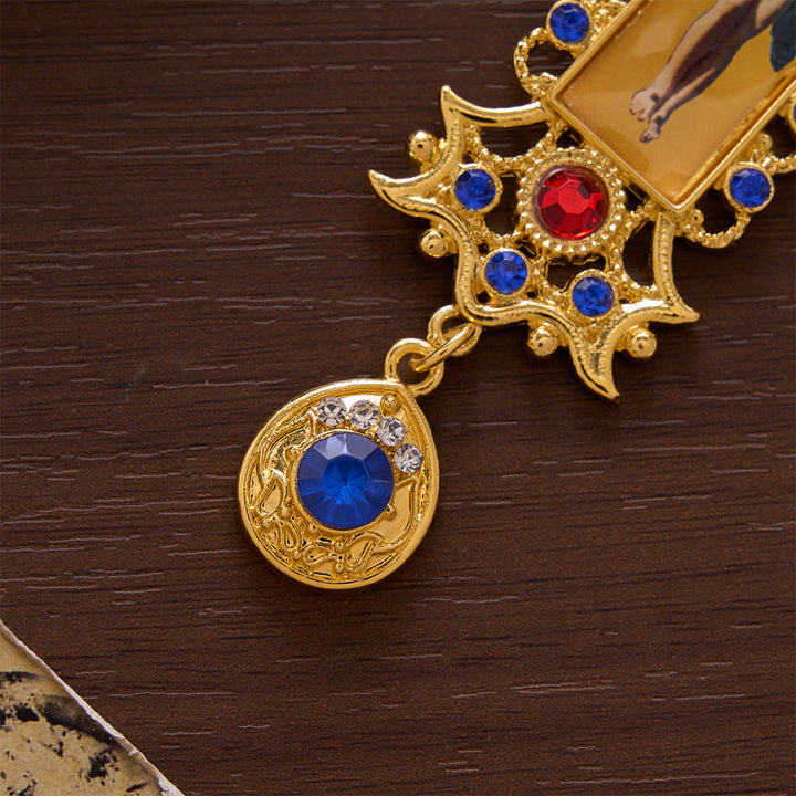SolaceBeads Devotional Large Jesus Pectoral Cross: Rooted in Timeless Holiness With Jeweled Pendant - image 4
