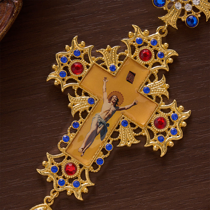 SolaceBeads Devotional Large Jesus Pectoral Cross: Rooted in Timeless Holiness With Jeweled Pendant - image 3
