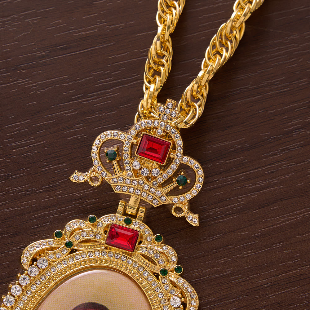 SolaceBeads Large Pectoral Cross Pendant, Ornate Icon with Gold-Tone Chain: Devotional Statement Piece - image 3