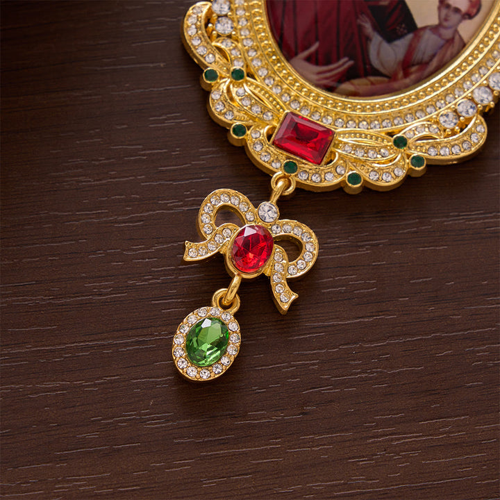 SolaceBeads Large Pectoral Cross Pendant, Ornate Icon with Gold-Tone Chain: Devotional Statement Piece - image 4