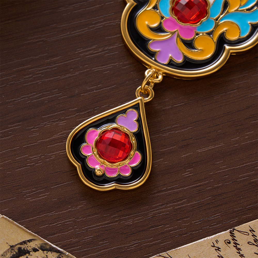 SolaceBeads Large Pectoral Cross Pendant, Colorful Enamel Cross with Gold-Tone Chain: Ornate Devotional Piece - image 4