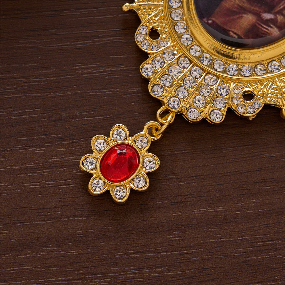 SolaceBeads Pectoral Cross, Large Jeweled Icon &amp; Ornate Crown Top: Regal Devotional Statement Piece - image 4