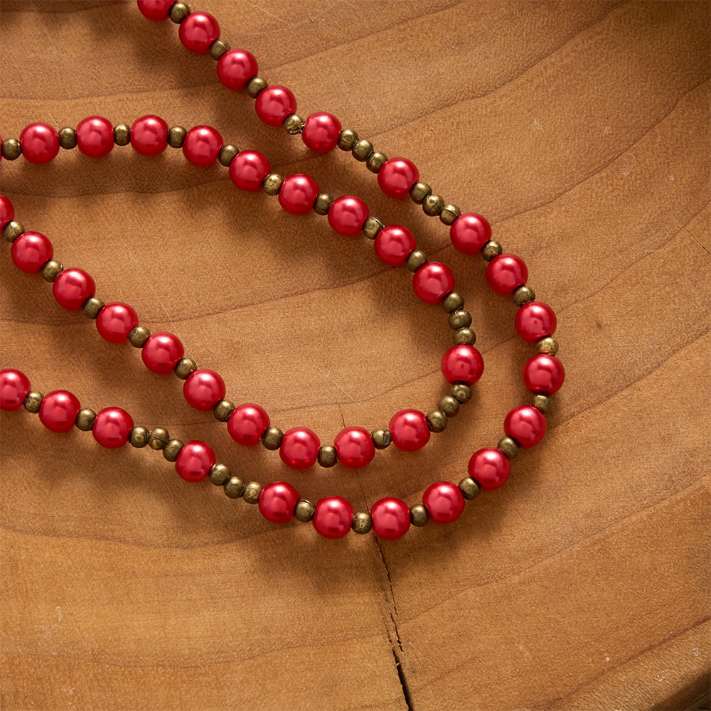 SolaceBeads Bold Crimson Rosary Bracelet With Antique Bronze Benedict Emblems: Rooted in Quiet Strength - image 2