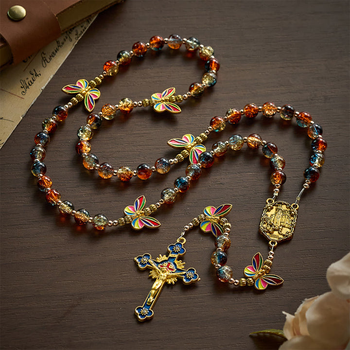 Solacebeads Rainbow Butterfly Multicolor Glass Rosary With Enamel Crucifix: Rooted In Sacred Peace - image 9