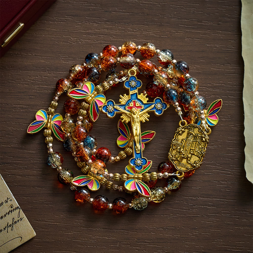 Solacebeads Rainbow Butterfly Multicolor Glass Rosary With Enamel Crucifix: Rooted In Sacred Peace - image 5