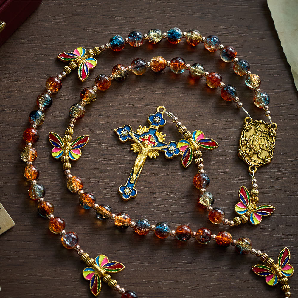 Solacebeads Rainbow Butterfly Multicolor Glass Rosary With Enamel Crucifix: Rooted In Sacred Peace - image 6