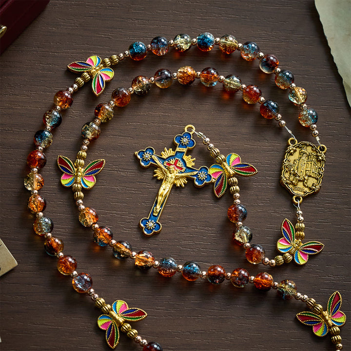 Solacebeads Rainbow Butterfly Multicolor Glass Rosary With Enamel Crucifix: Rooted In Sacred Peace - image 6