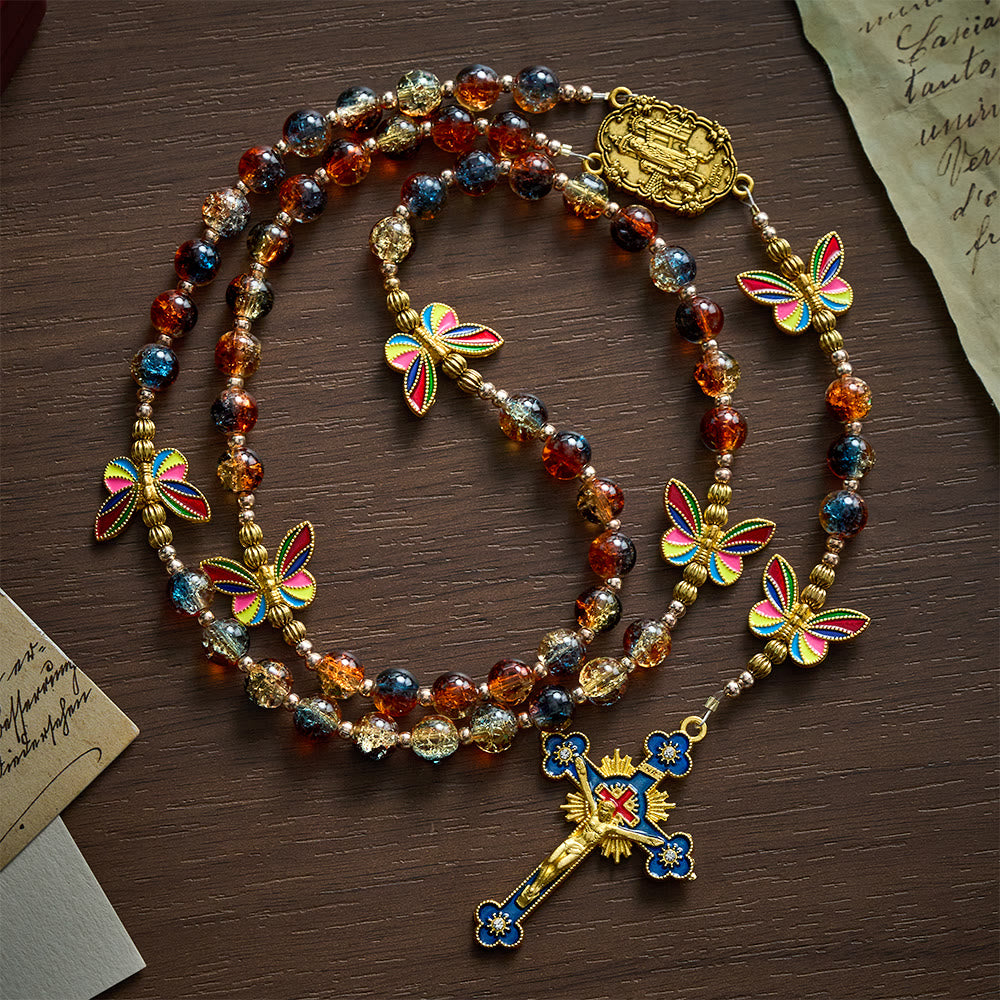 Solacebeads Rainbow Butterfly Multicolor Glass Rosary With Enamel Crucifix: Rooted In Sacred Peace - image 7