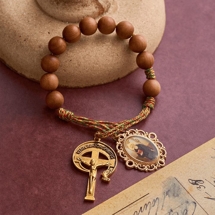 SolaceBeads Thuja Wood Pocket Rosary With Crucifix &amp; St. Benedict Medal: Rooted in Portable Faith - Thuja Wood - image 0