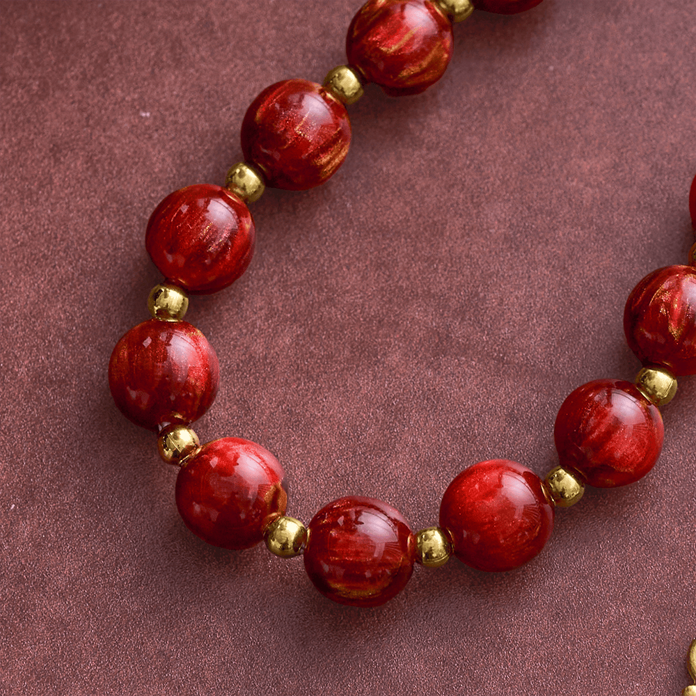 Solacebeads Shimmer Red Beads St. Therese Rosary Chaplet With Medal: Rooted In Little Flower Grace - image 2
