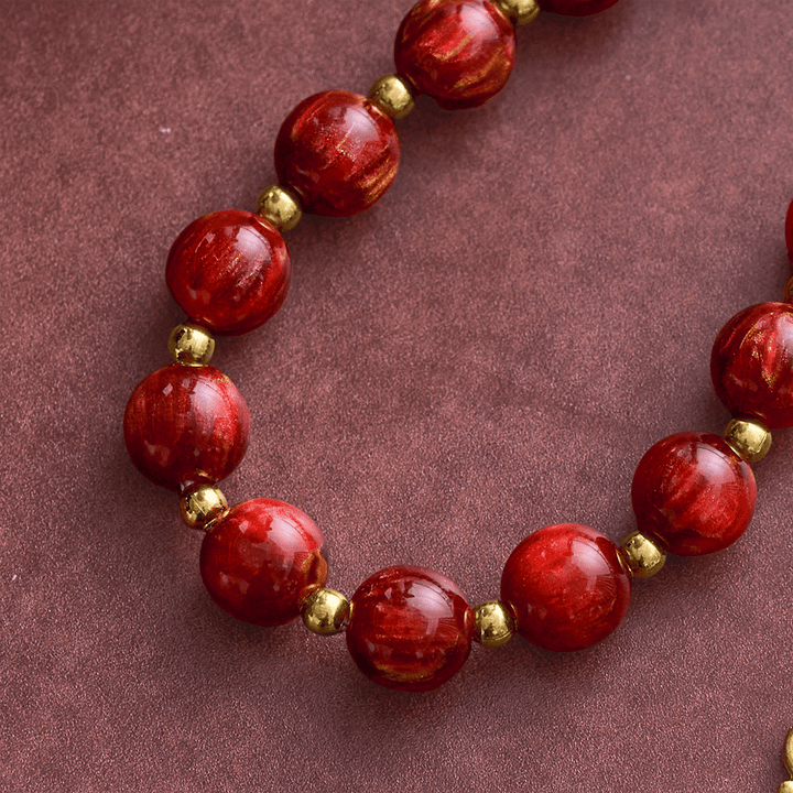 Solacebeads Shimmer Red Beads St. Therese Rosary Chaplet With Medal: Rooted In Little Flower Grace - image 2