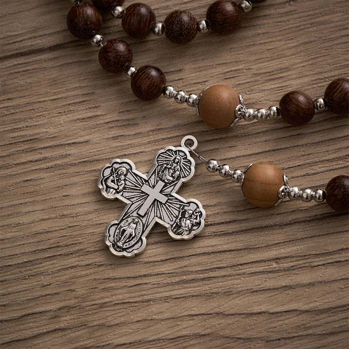 SolaceBeads Handmade Wood Rosary with Natural Dragon-Whiskers Wood Beads: Rustic Devotional Keepsake - image 9