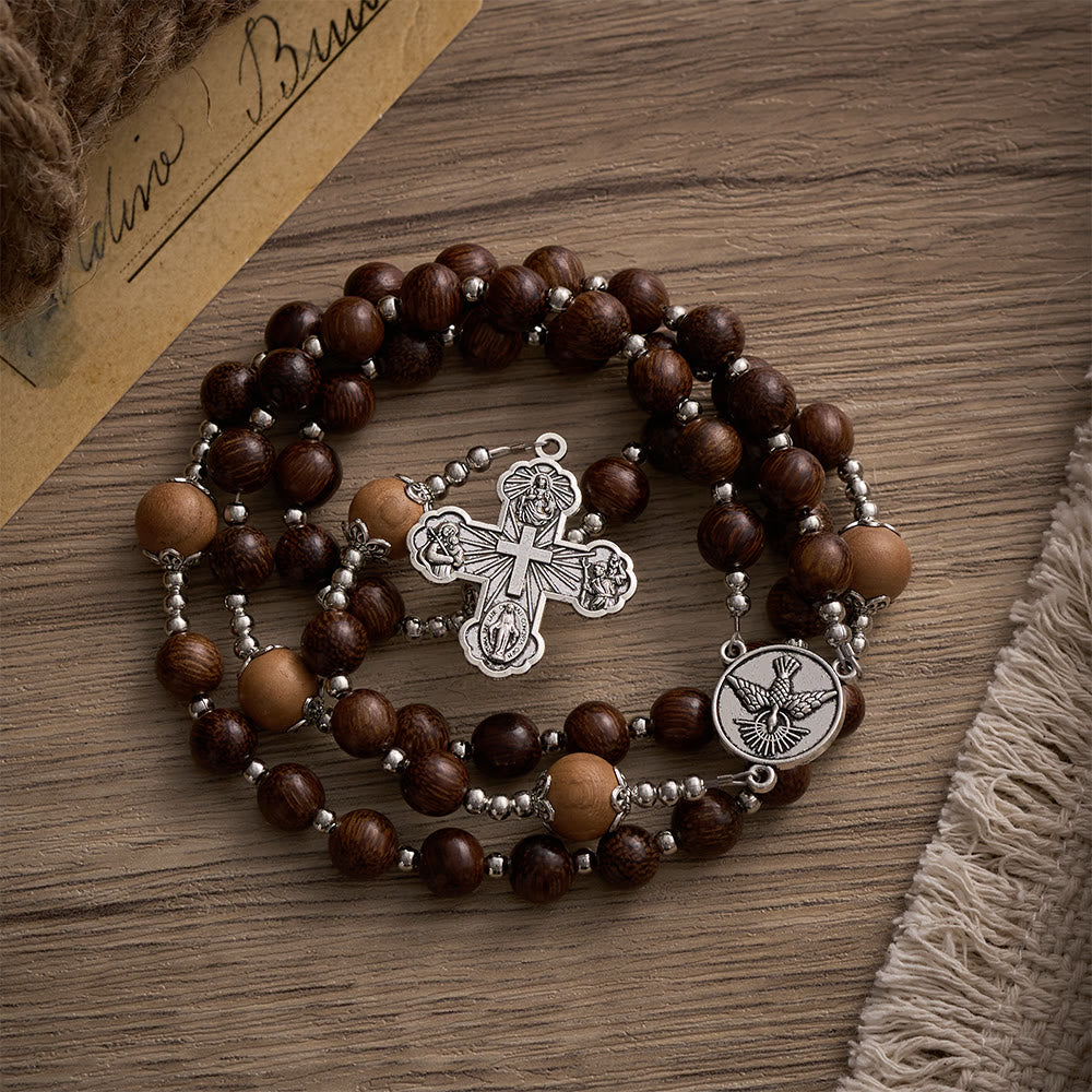 SolaceBeads Handmade Wood Rosary with Natural Dragon-Whiskers Wood Beads: Rustic Devotional Keepsake - image 10