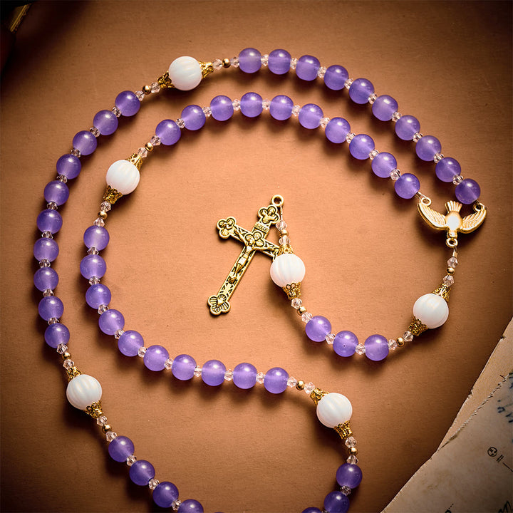 SolaceBeads Artistic Rosary, Purple Glass &amp; Lantern Beads: Elegant Spiritual Keepsake - image 5