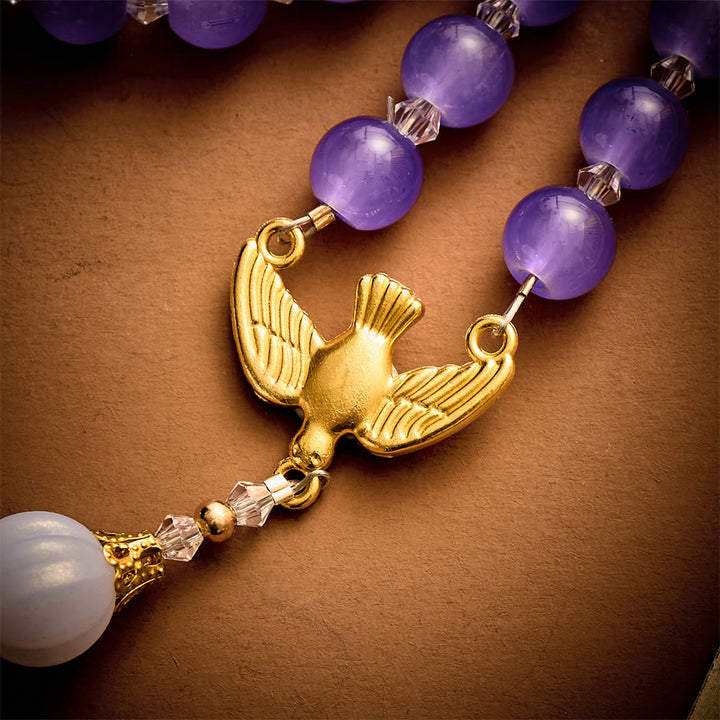 SolaceBeads Artistic Rosary, Purple Glass &amp; Lantern Beads: Elegant Spiritual Keepsake - image 8