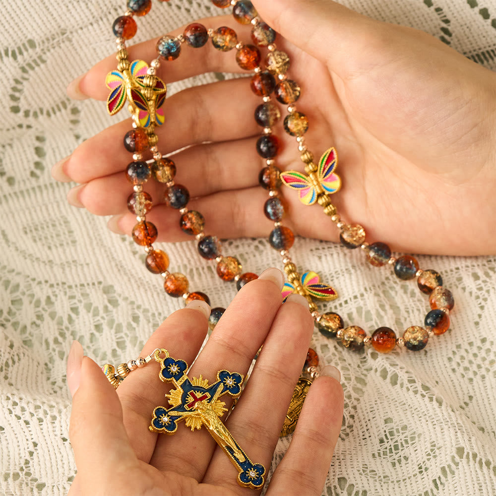 Solacebeads Rainbow Butterfly Multicolor Glass Rosary With Enamel Crucifix: Rooted In Sacred Peace - image 10