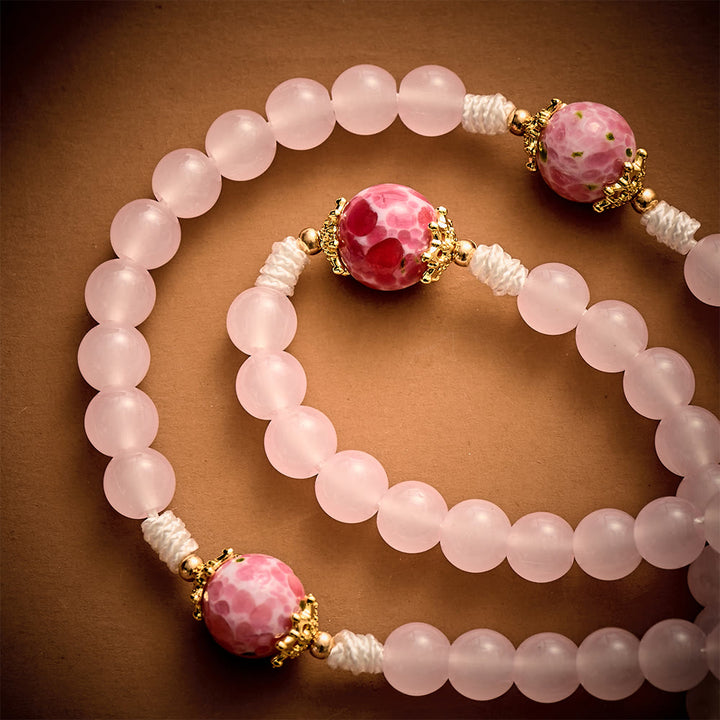  Solacebeads Pink Floral Artistic Rosary With Madonna &amp; Child Medal: Rooted In Marian Gentle Grace - image 2