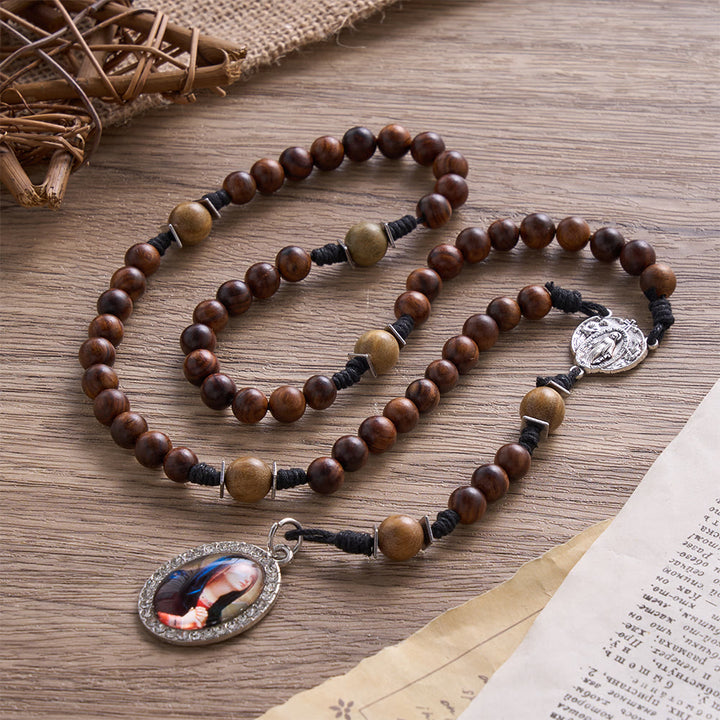 SolaceBeads Black Rosewood &amp; Green Sandalwood Rosary With Mary Pendant: Rooted in Marian Devotion - image 9