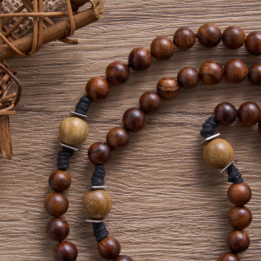 SolaceBeads Black Rosewood &amp; Green Sandalwood Rosary With Mary Pendant: Rooted in Marian Devotion - image 2