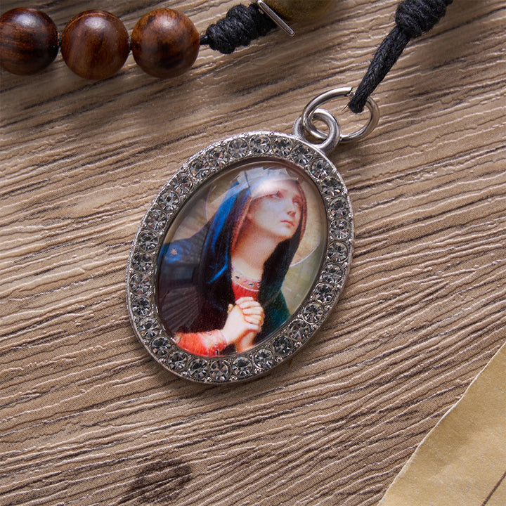 SolaceBeads Black Rosewood &amp; Green Sandalwood Rosary With Mary Pendant: Rooted in Marian Devotion - image 4