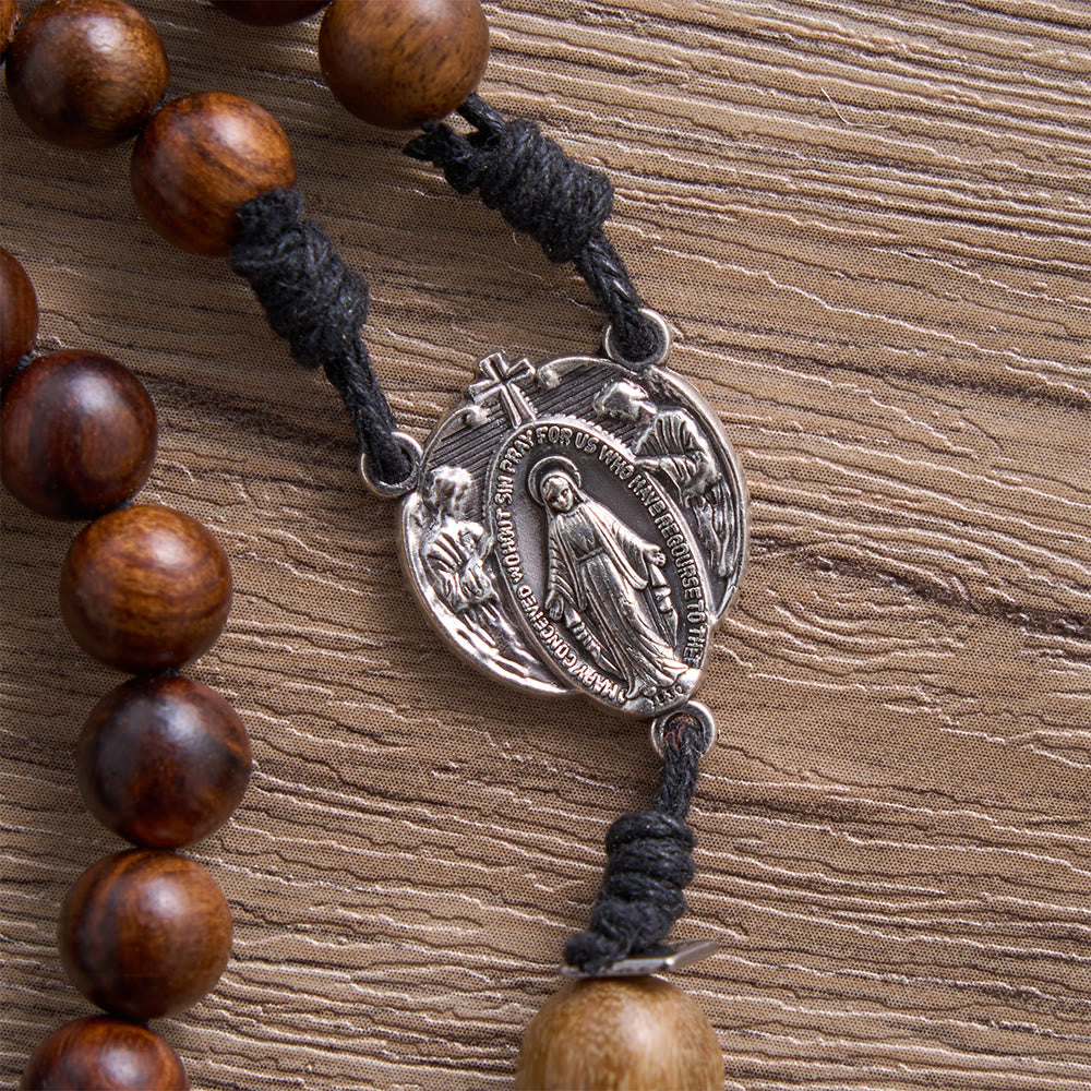 SolaceBeads Black Rosewood &amp; Green Sandalwood Rosary With Mary Pendant: Rooted in Marian Devotion - image 3