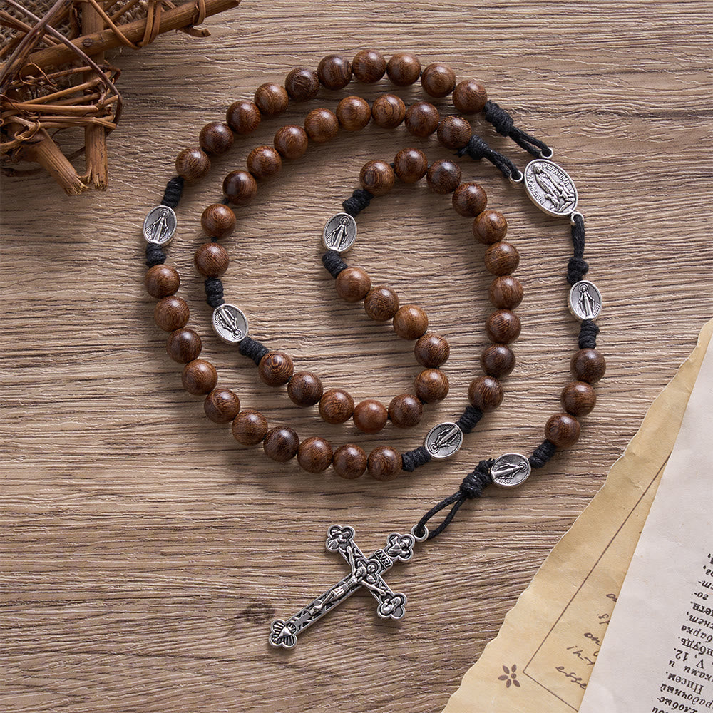 Solacebeads Vietnamese Agarwood Rosary With Fatima Medal & Crucifix: Rooted In Scapular Blessing - Vietnam Aloeswood - image 0