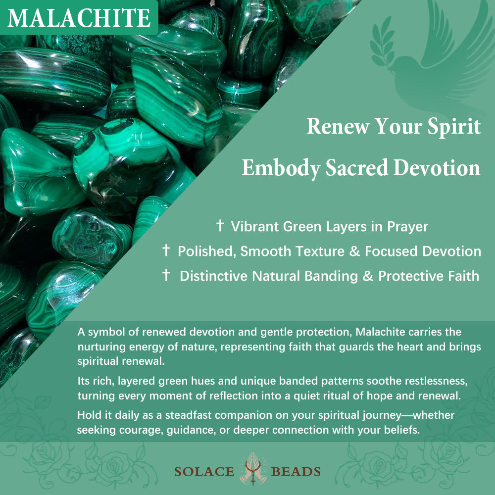 Solacebeads St. Michael Chaplet With Malachite &amp; Archangel Medals: Shield Of Protection - image 9